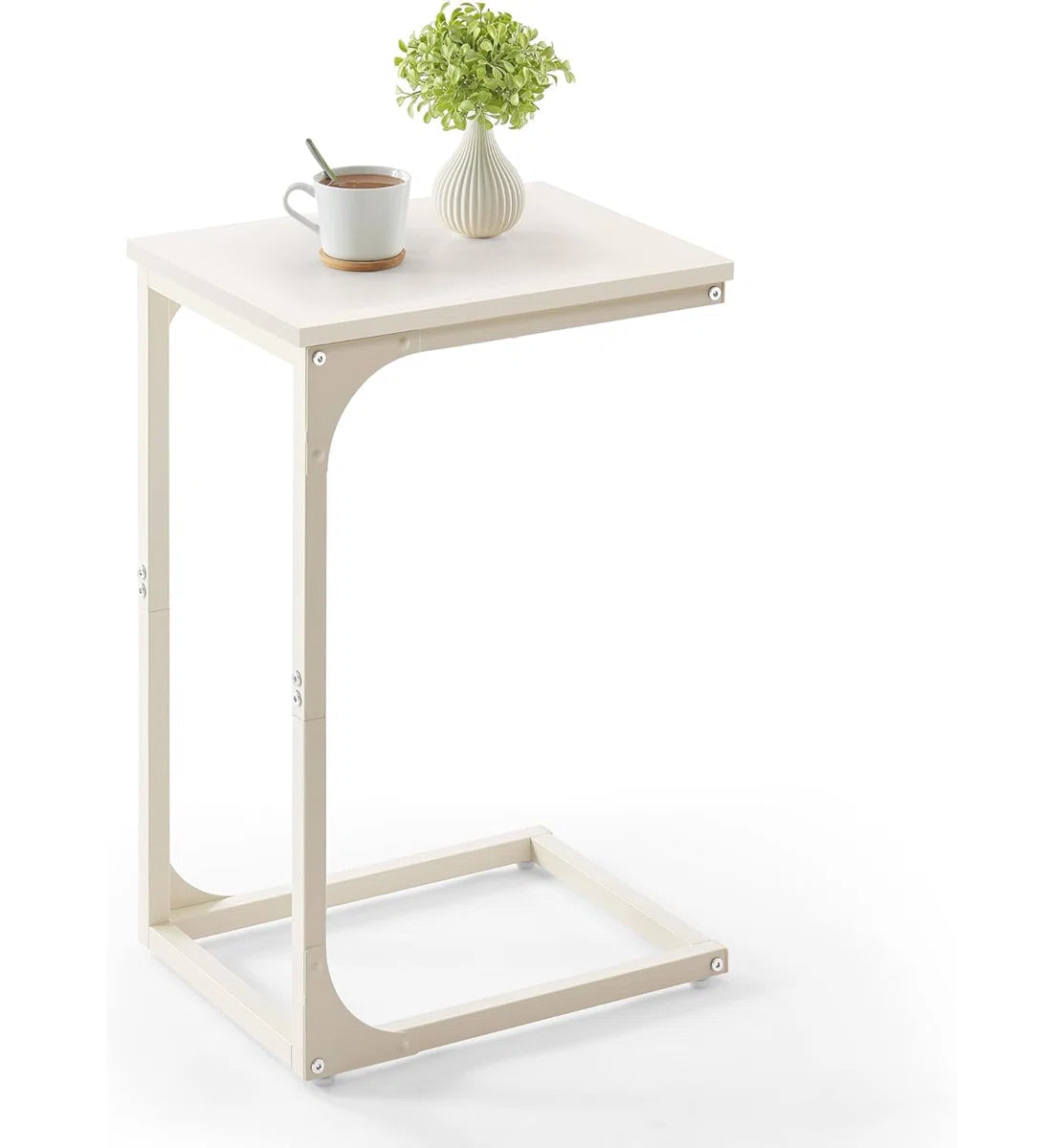 Vasagle C-Shaped End Table Bedide Laptop Table - White