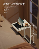 Vasagle C-Shaped End Table Bedside Laptop Table - Cream White