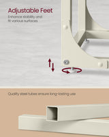 Vasagle C-Shaped End Table Bedside Laptop Table - Cream White