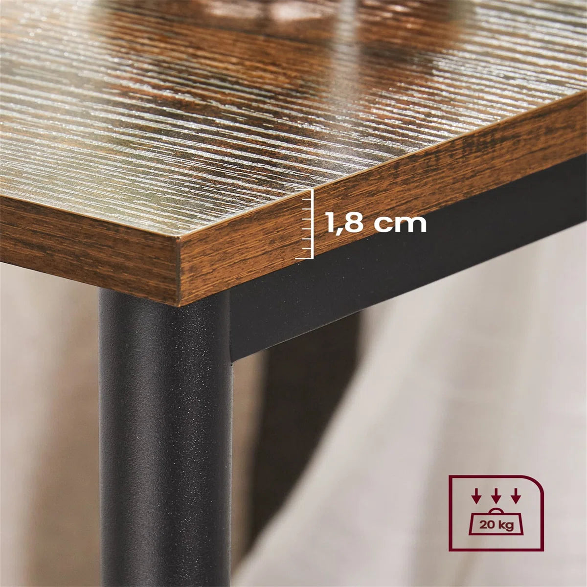 VASAGLE Bed Side Tables End Table (Rustic Brown)