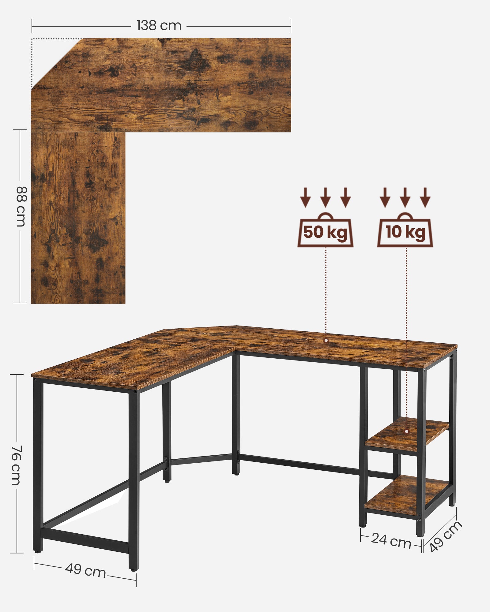 VASAGLE Computer Desk Table