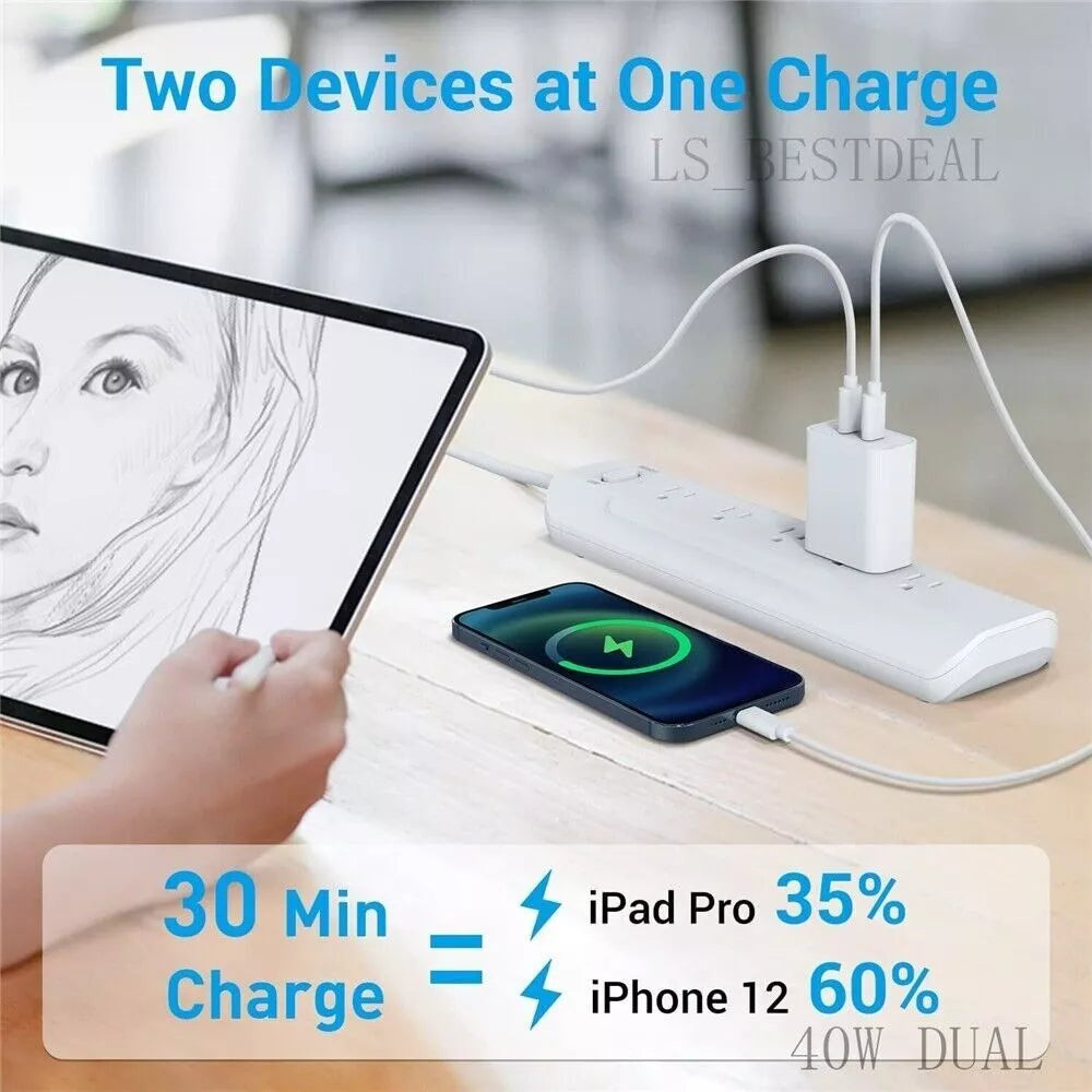 40W Universal Compatible Fast Wall Charger With Cable