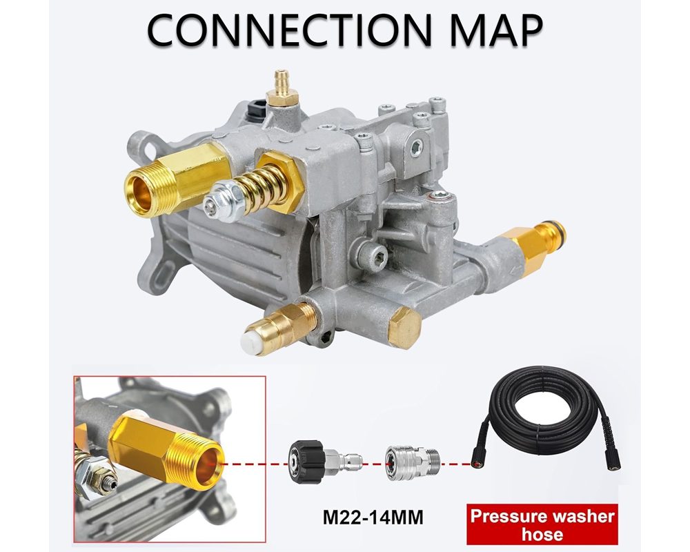 Water Blaster Pump Unit 19.05mm 3/4" Shaft 3000 PSI High Pressure Pump