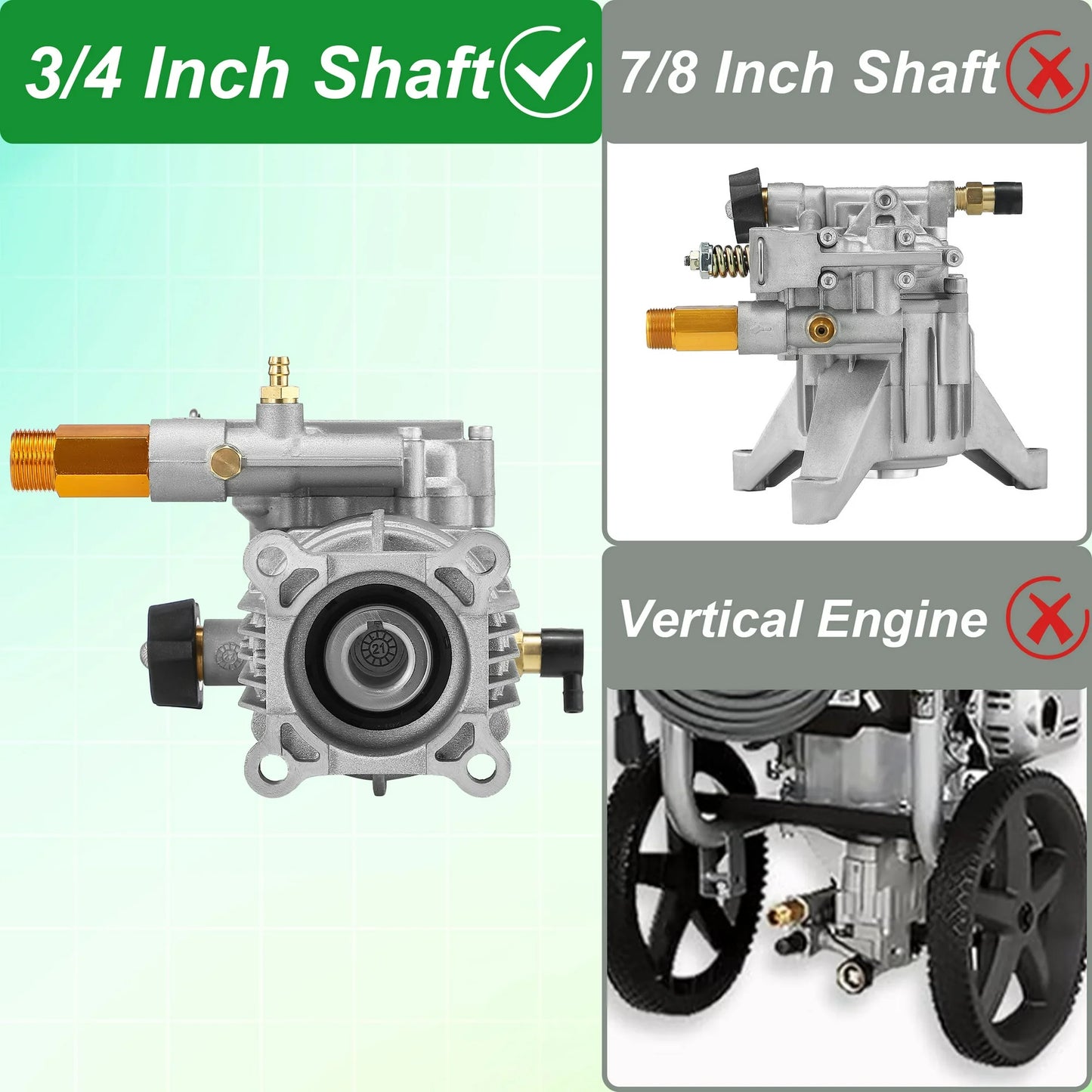 Water Blaster Pump Unit 19.05mm 3/4" Shaft 3000 PSI High Pressure Pump