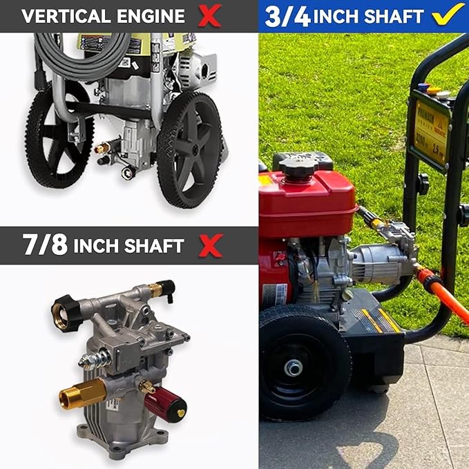 Water Blaster Pump Unit 19.05mm 3/4" Shaft 3000 PSI High Pressure Pump