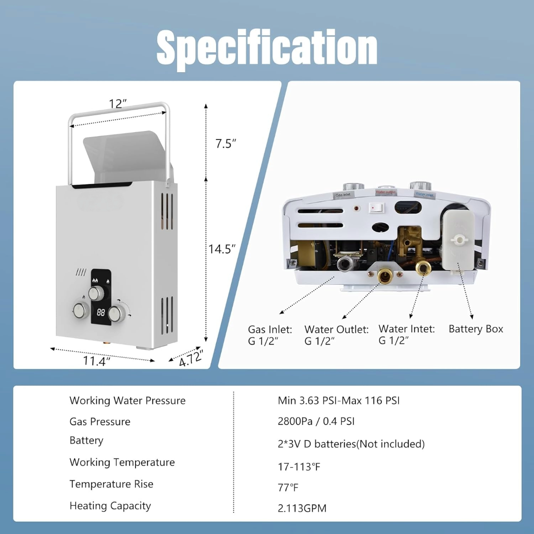 Gas Water Heater 6L