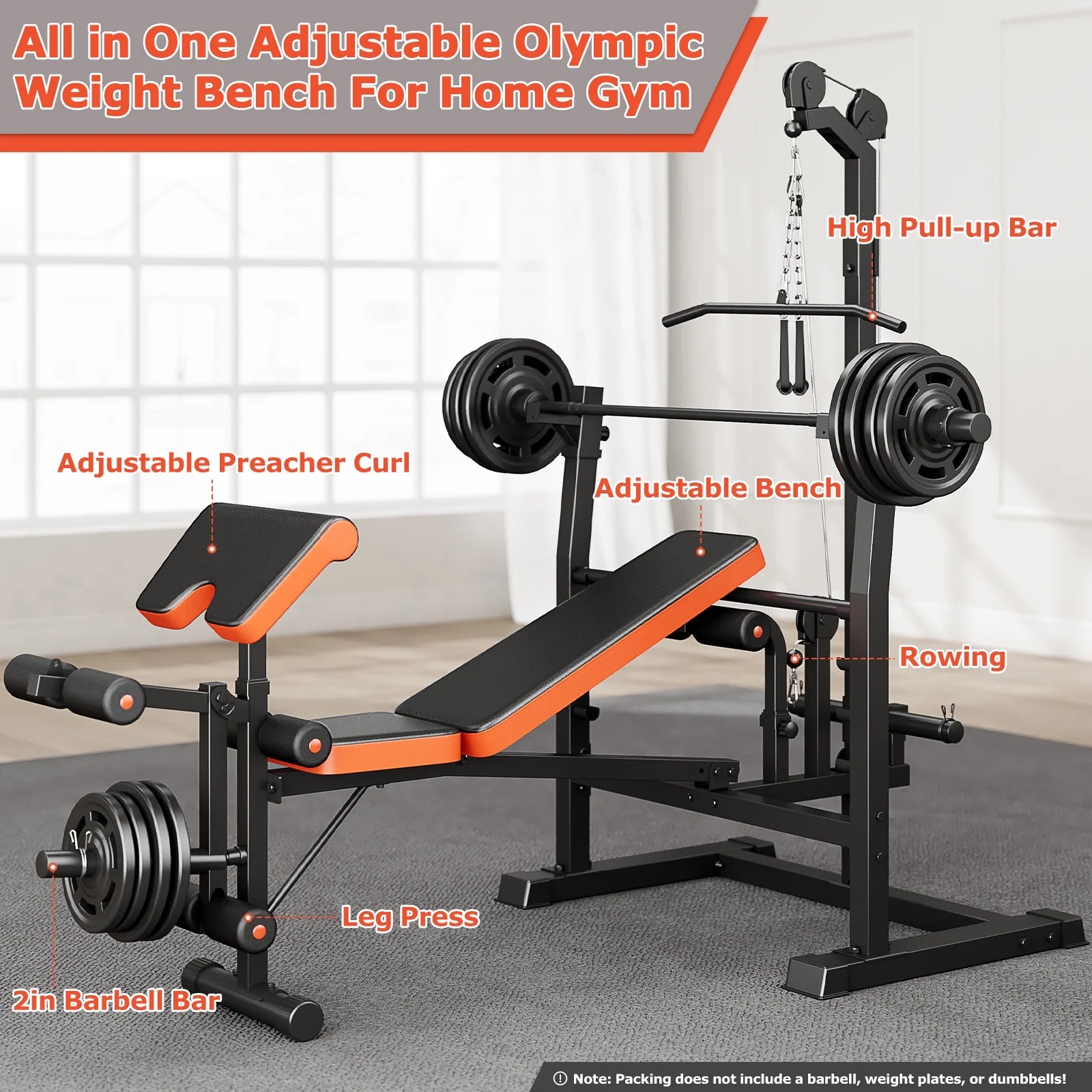 Weight Bench All in One Workout Bench Home Gym Station