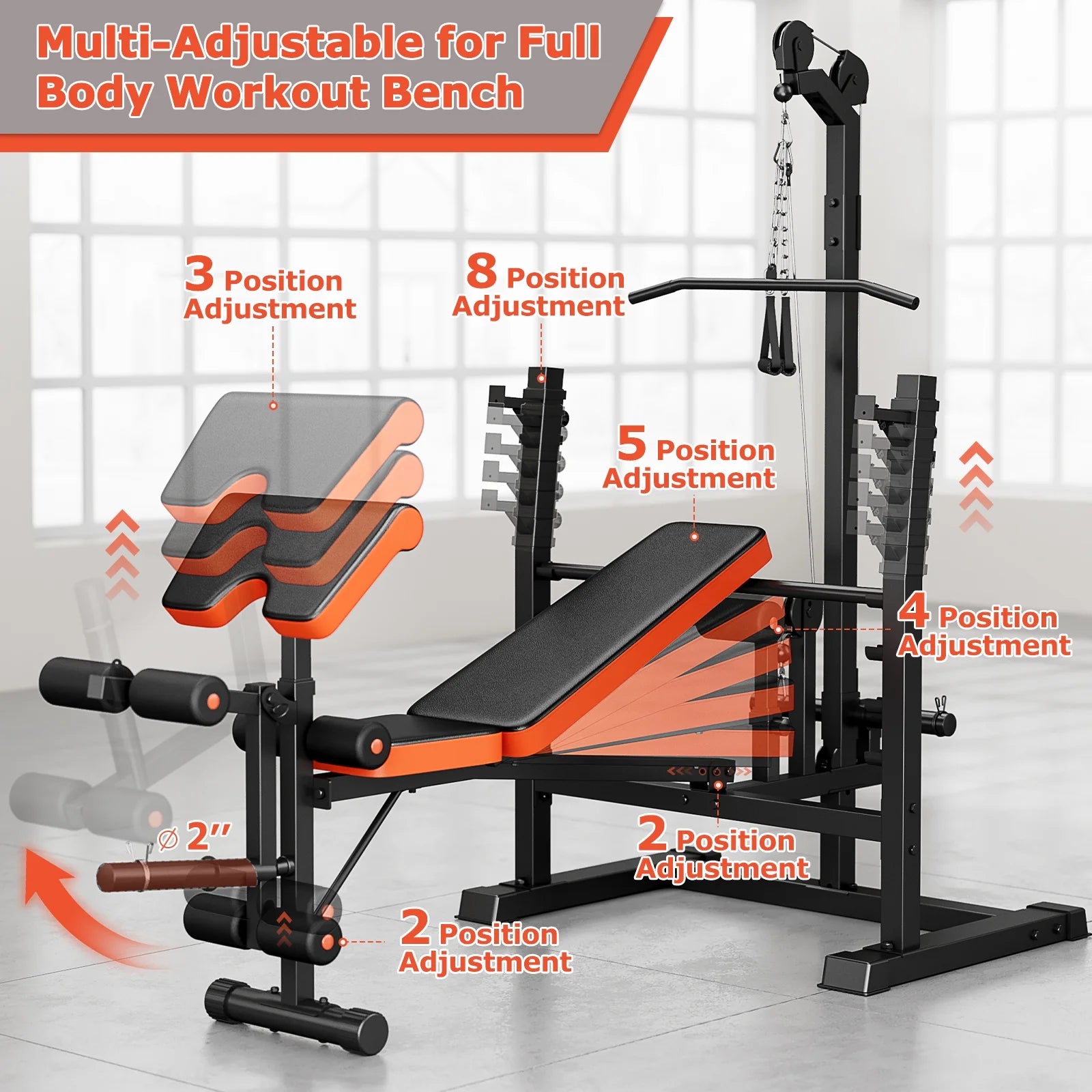 Weight Bench All in One Workout Bench Home Gym Station