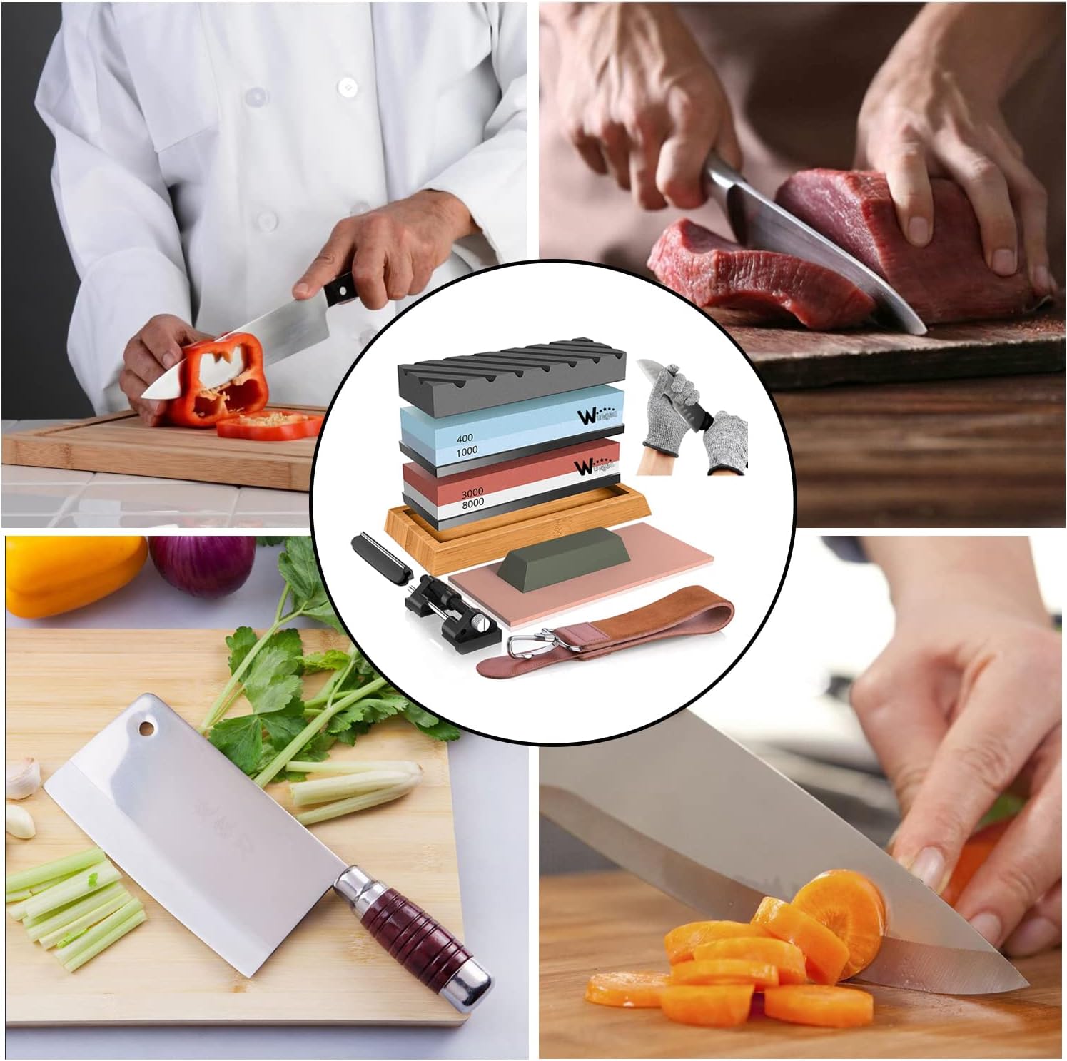 Knife Sharpener Whetstone Kit