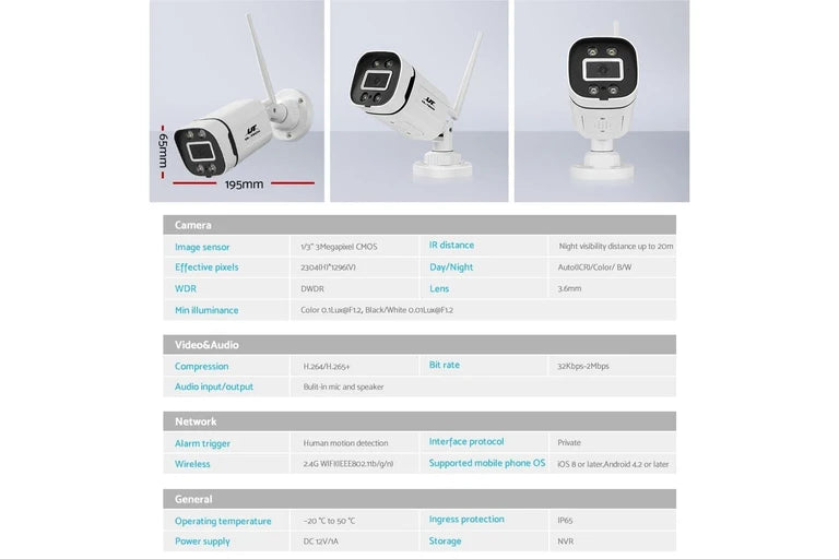 Wireless Security Camera System 4 Cameras