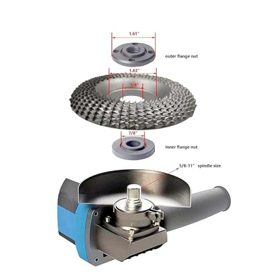 4” Wood Shaping Disc Carving Grinder Grinding Accessories Practical