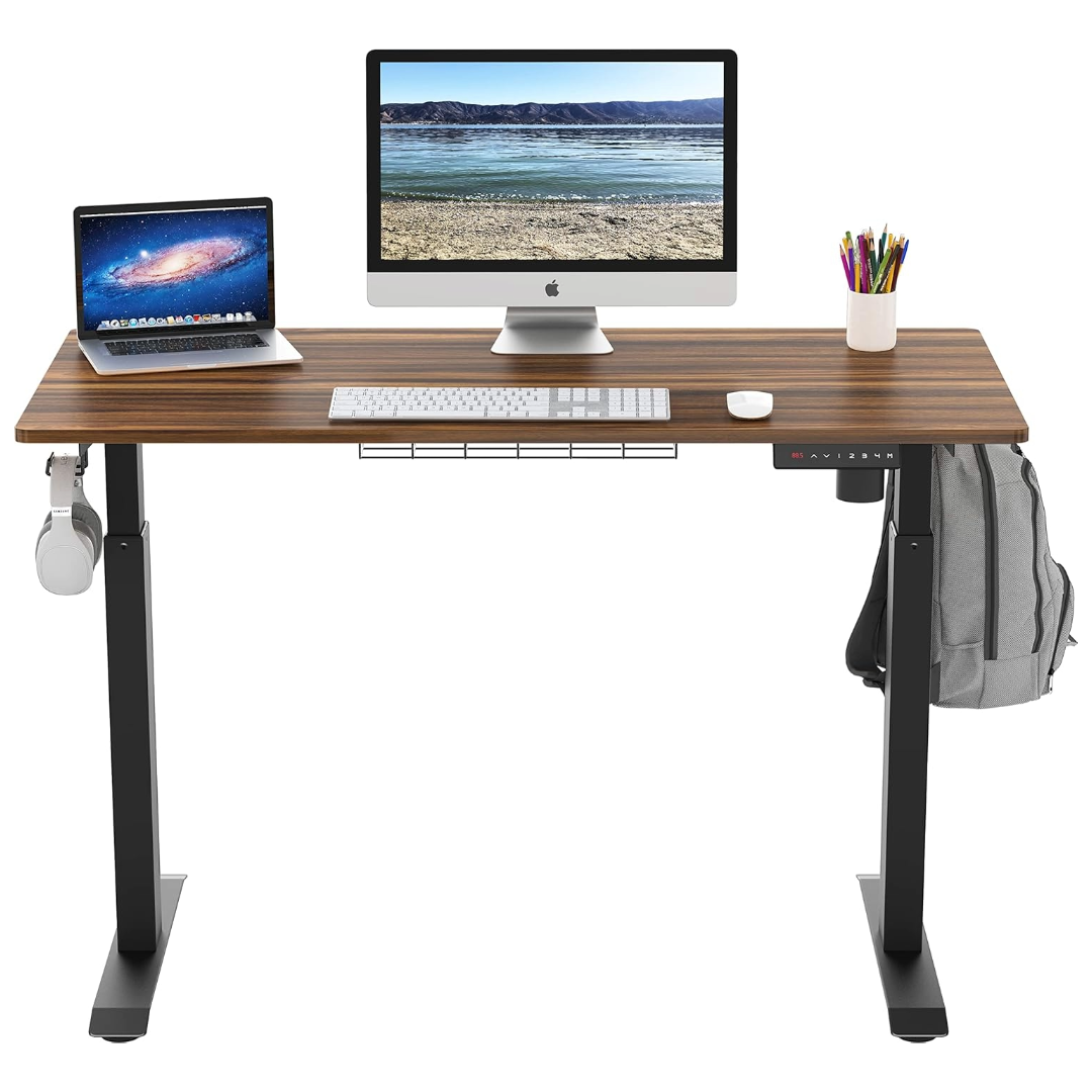 Electric Height Adjustable Desk Table 120CM (Walnut)