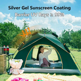 Pop Up Tent Family Camping Tent 3-4 Person Tent (Green)