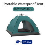 Pop-Up Camping Tent 3-4 Person Outdoor Folding Tent (Green)