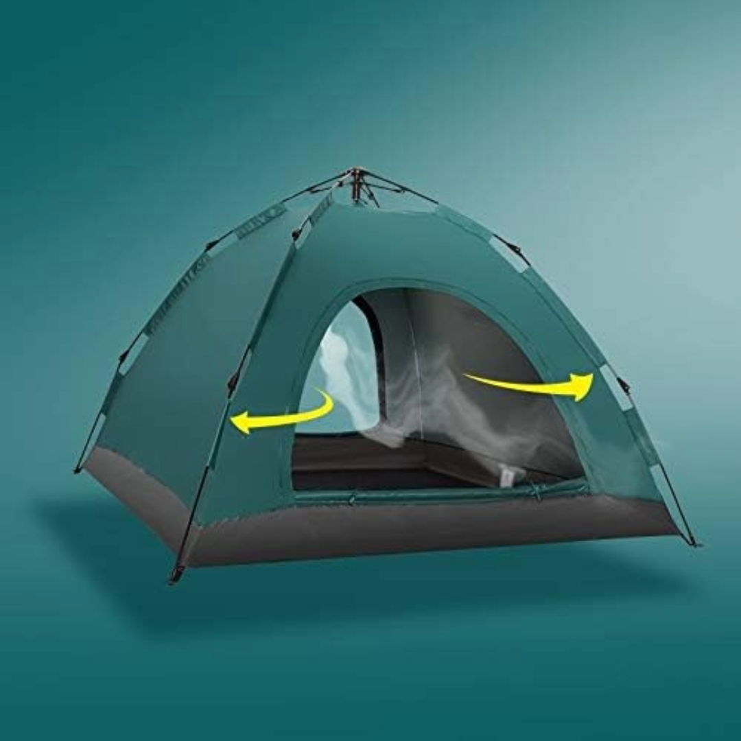 Pop-Up Camping Tent 3-4 Person Outdoor Folding Tent (Green)