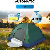Pop-Up Camping Tent 3-4 Person Outdoor Folding Tent (Green)