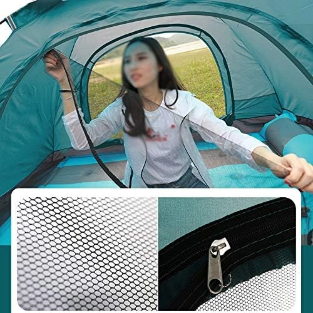 Pop-Up Camping Tent 3-4 Person Outdoor Folding Tent (Green)