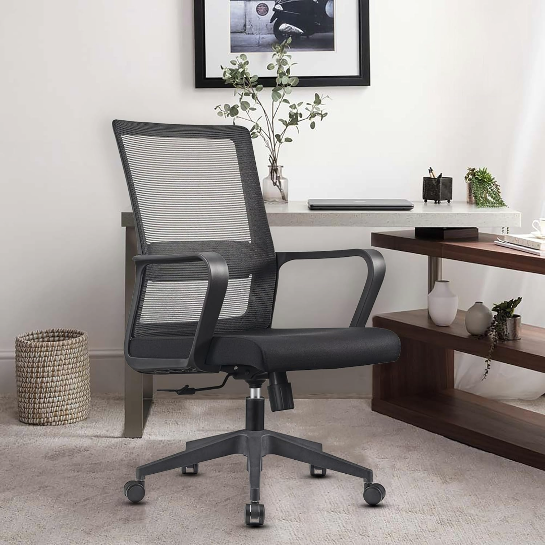 Swivel Chair / Work Chair / Ergonomic Office Chair (Black)