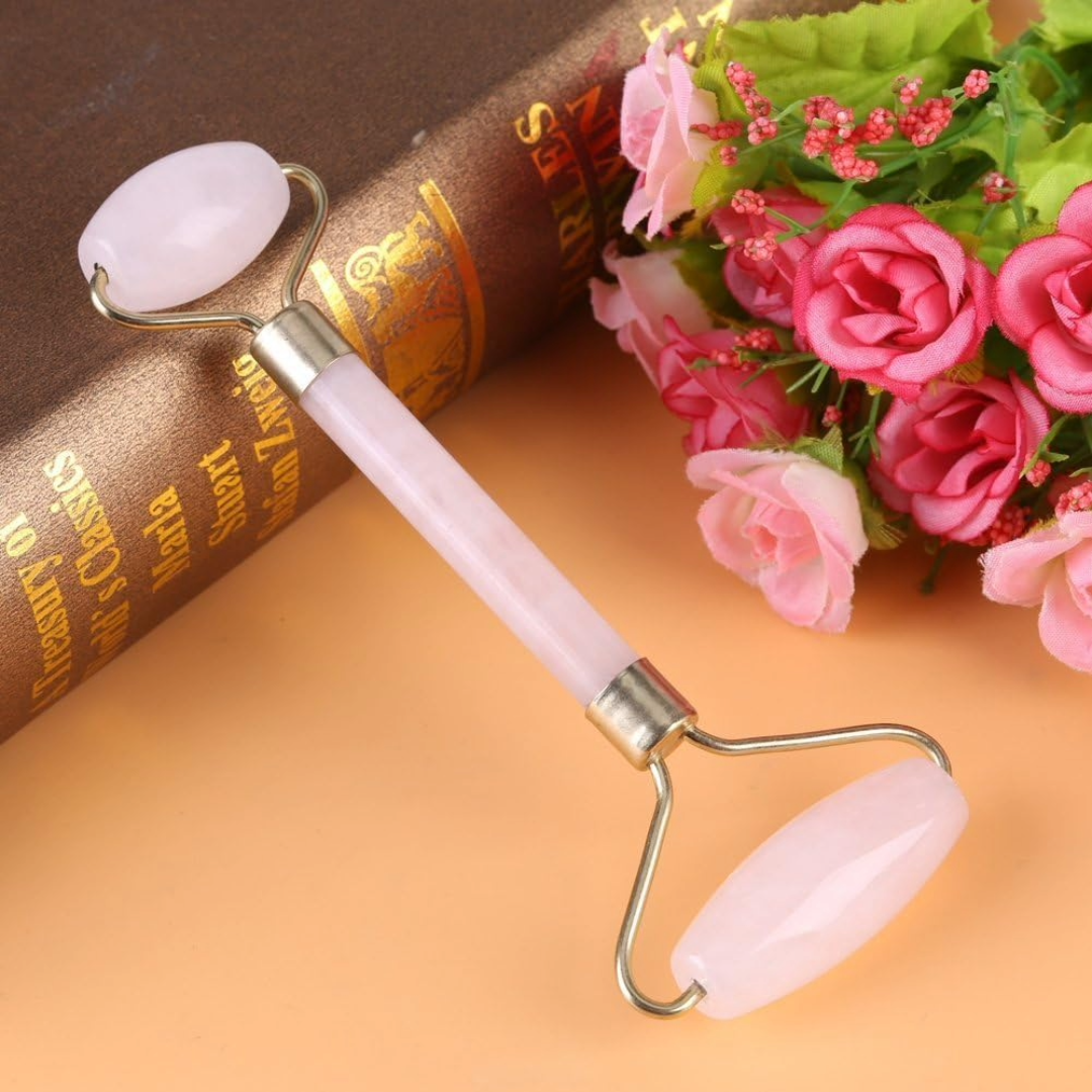 Jade Roller Kit, Gua Sha Massage Tool (Silver)
