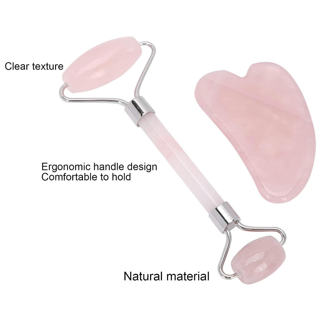 Facial Jade Roller with Gua Sha Massager Set