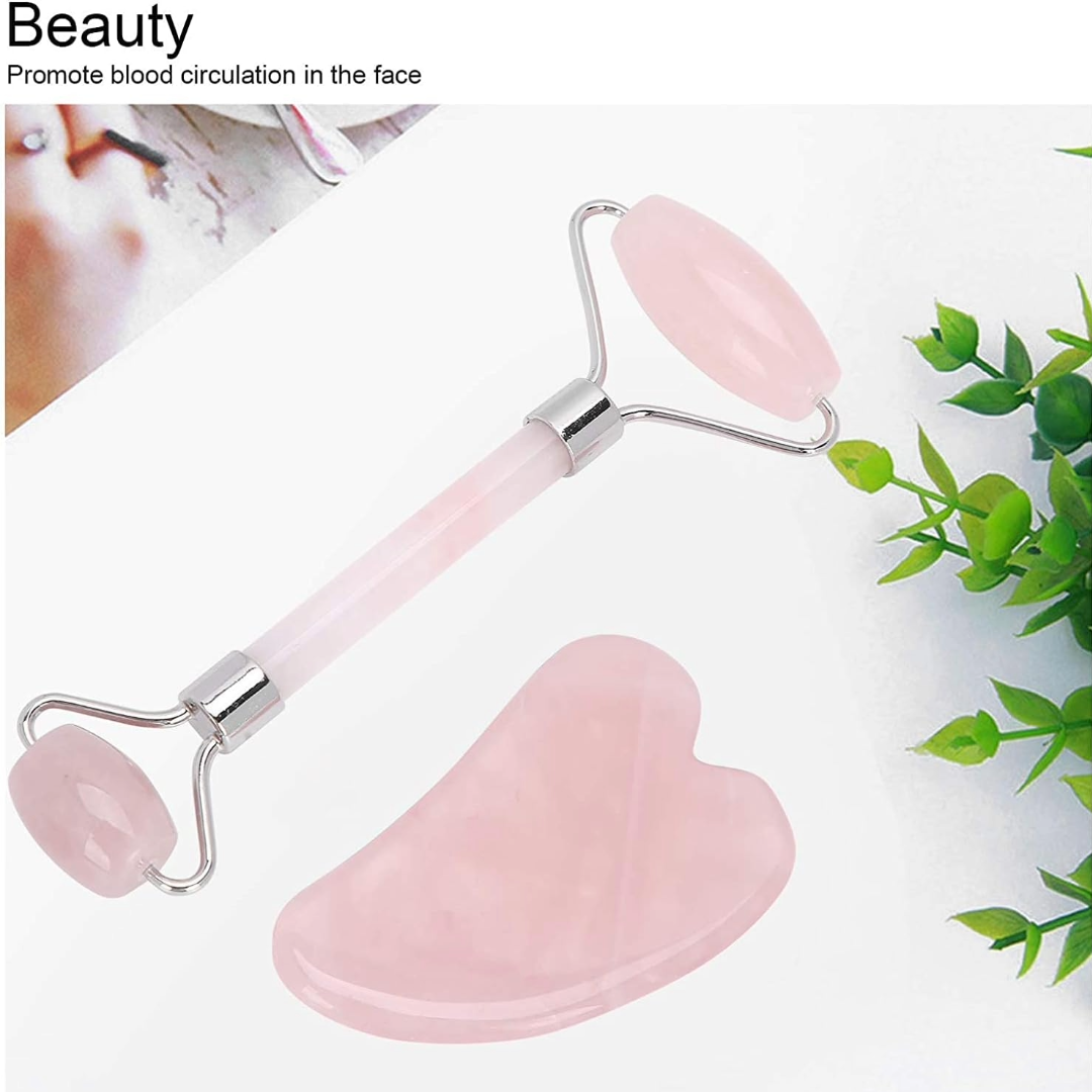 Facial Jade Roller with Gua Sha Massager Set