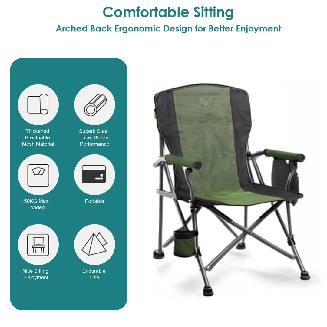 Portable Folding Camping Chair Outdoor Chair (Green)