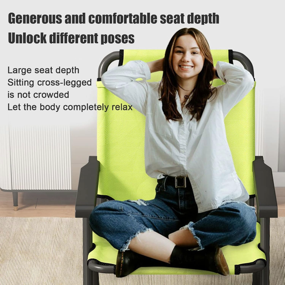 Camping Chair Foldable Chair With Footrest (Blue)