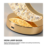 LED Night Light Lamp Half Moon Acrylic Crystal Table Lamp