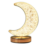 LED Night Light Lamp Half Moon Acrylic Crystal Table Lamp