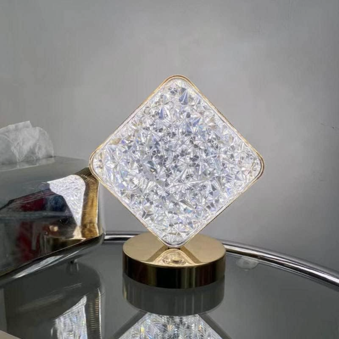 LED Night Light Lamp Square Acrylic Crystal Table Lamp