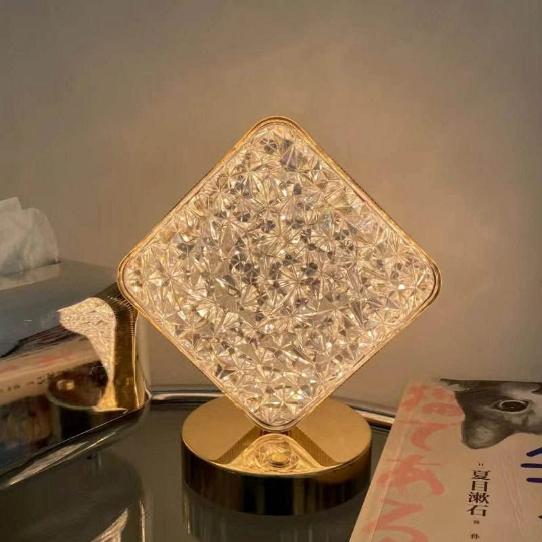 LED Night Light Lamp Square Acrylic Crystal Table Lamp