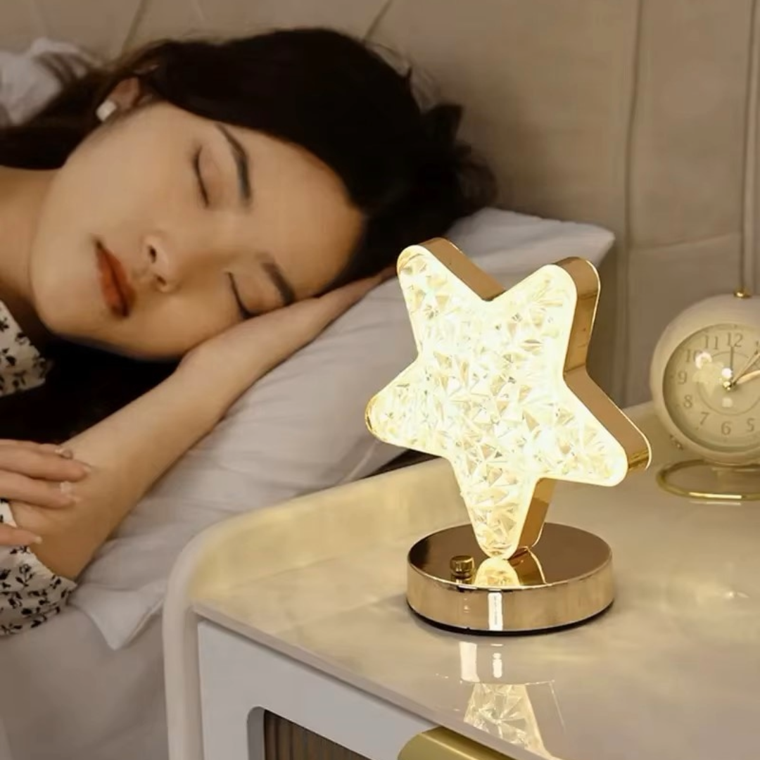 LED Night Light Lamp Star Acrylic Crystal Table Lamp
