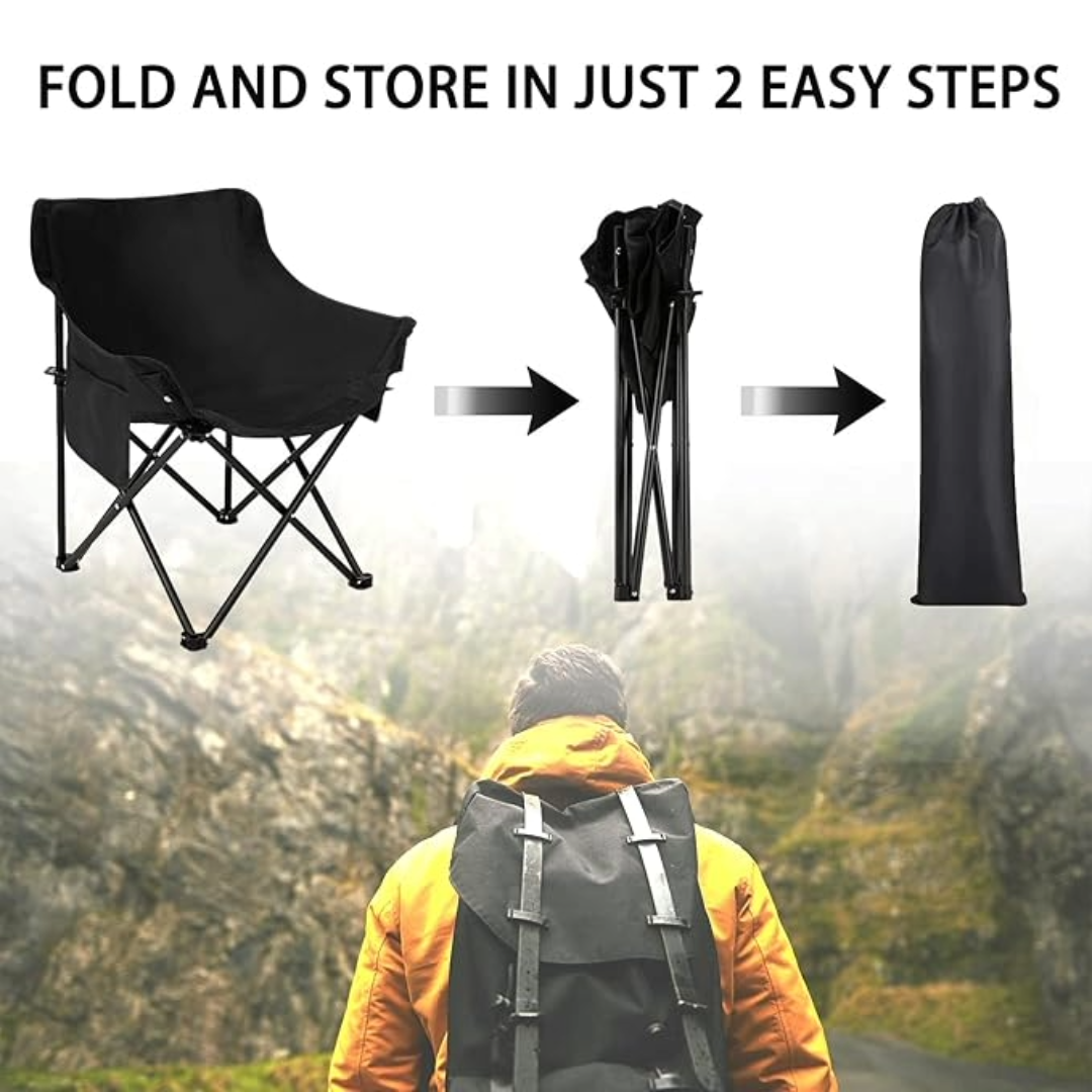 Lightweight Foldable Camping Chair (Black)