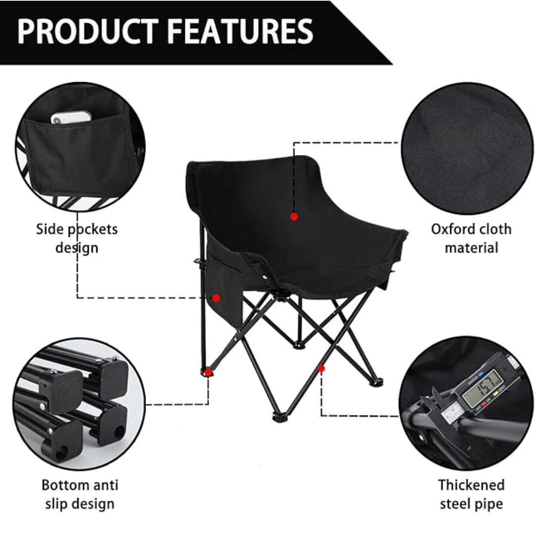 Lightweight Foldable Camping Chair (Black)
