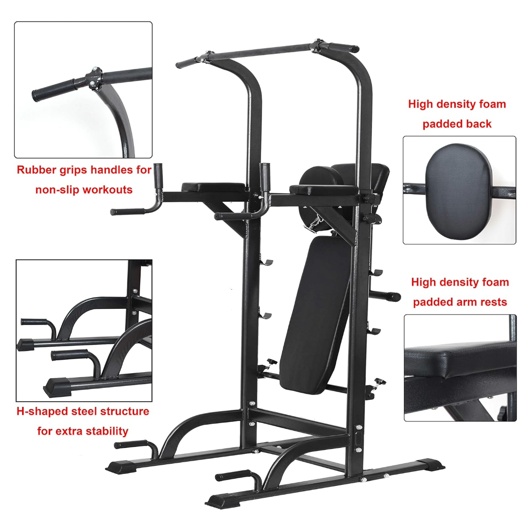 Weight Bench Chin Up Pull Up Station Power Tower