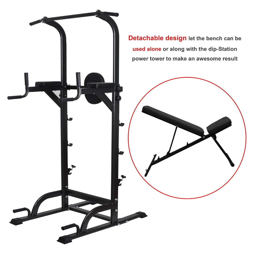 Weight Bench Chin Up Pull Up Station Power Tower