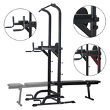 Weight Bench Chin Up Pull Up Station Power Tower