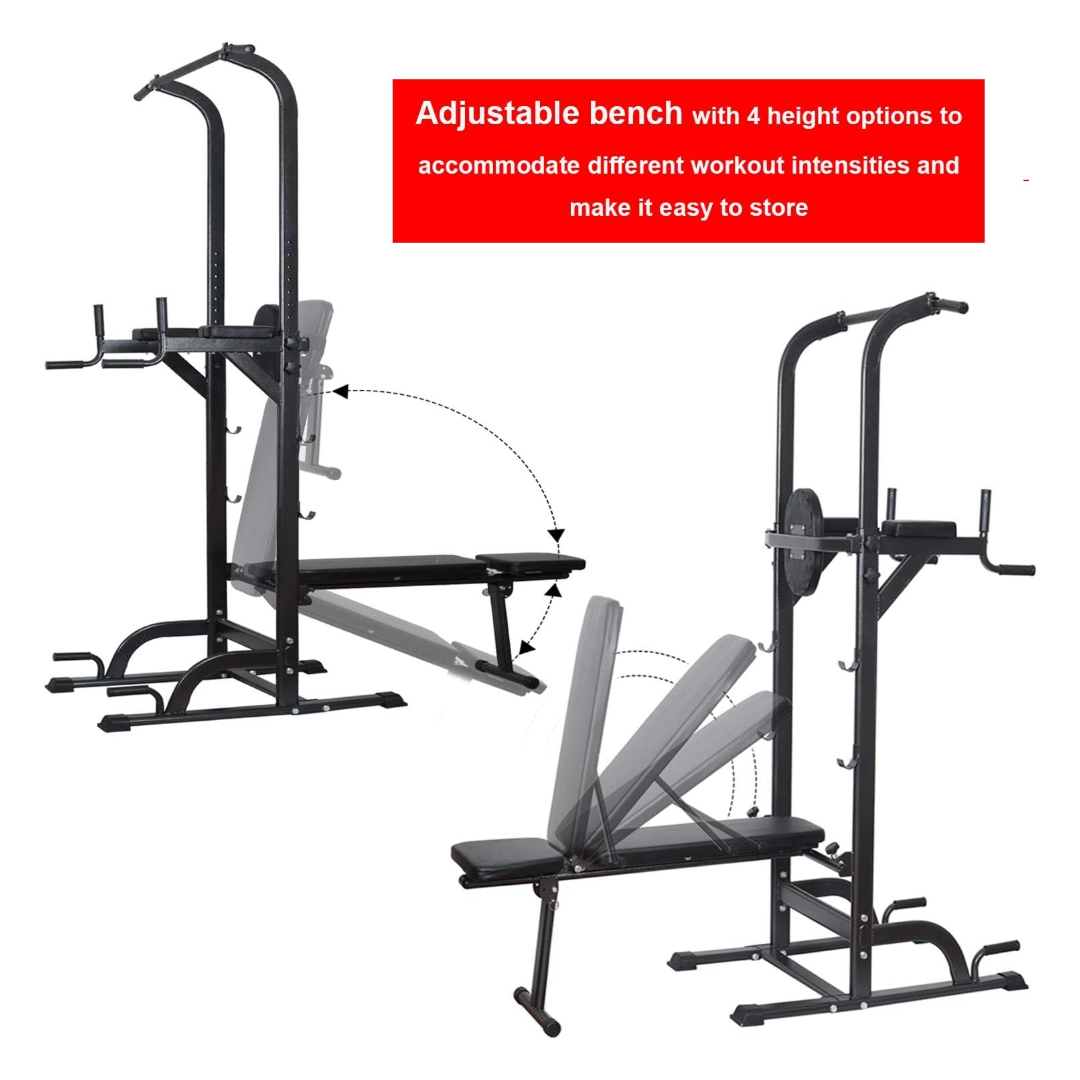 Weight Bench Chin Up Pull Up Station Power Tower