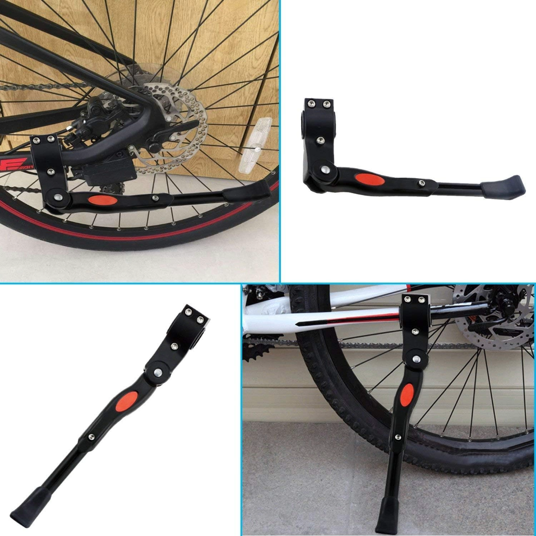 Adjustable Bicycle Side Kickstand Parking Rack Mountain Support (Black)