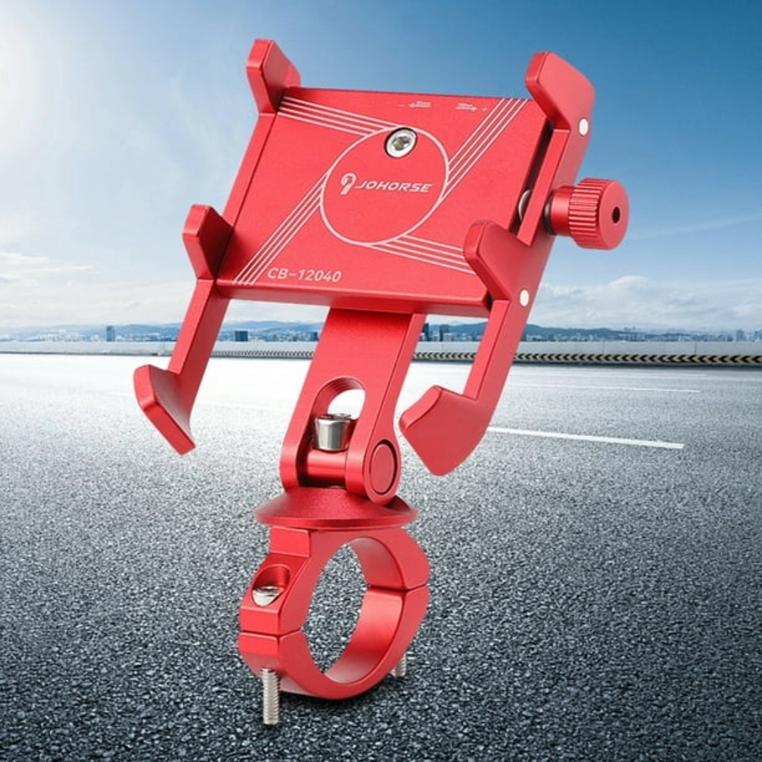Bike Mobile Phone Holder Anti Sleep Rotating Mobile Phone Clamp (Red)