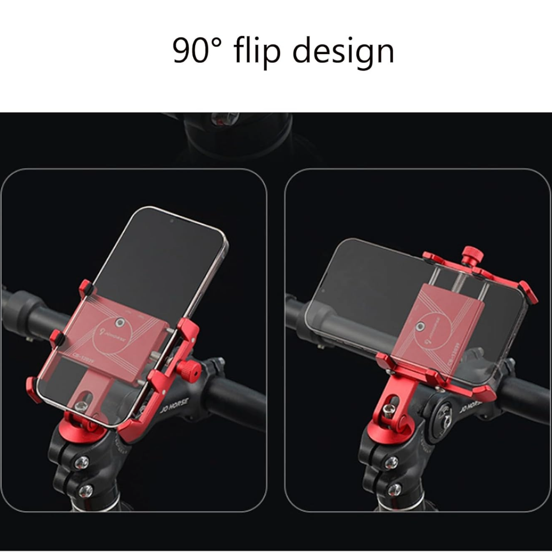 Bike Mobile Phone Holder Anti Sleep Rotating Mobile Phone Clamp (Red)