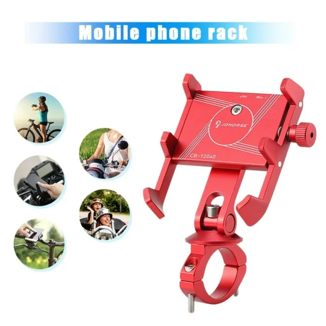 Bike Mobile Phone Holder Anti Sleep Rotating Mobile Phone Clamp (Red)
