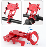 Bike Mobile Phone Holder Anti Sleep Rotating Mobile Phone Clamp (Red)