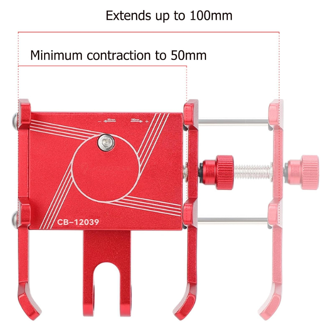 Bike Mobile Phone Holder Anti Sleep Rotating Mobile Phone Clamp (Red)