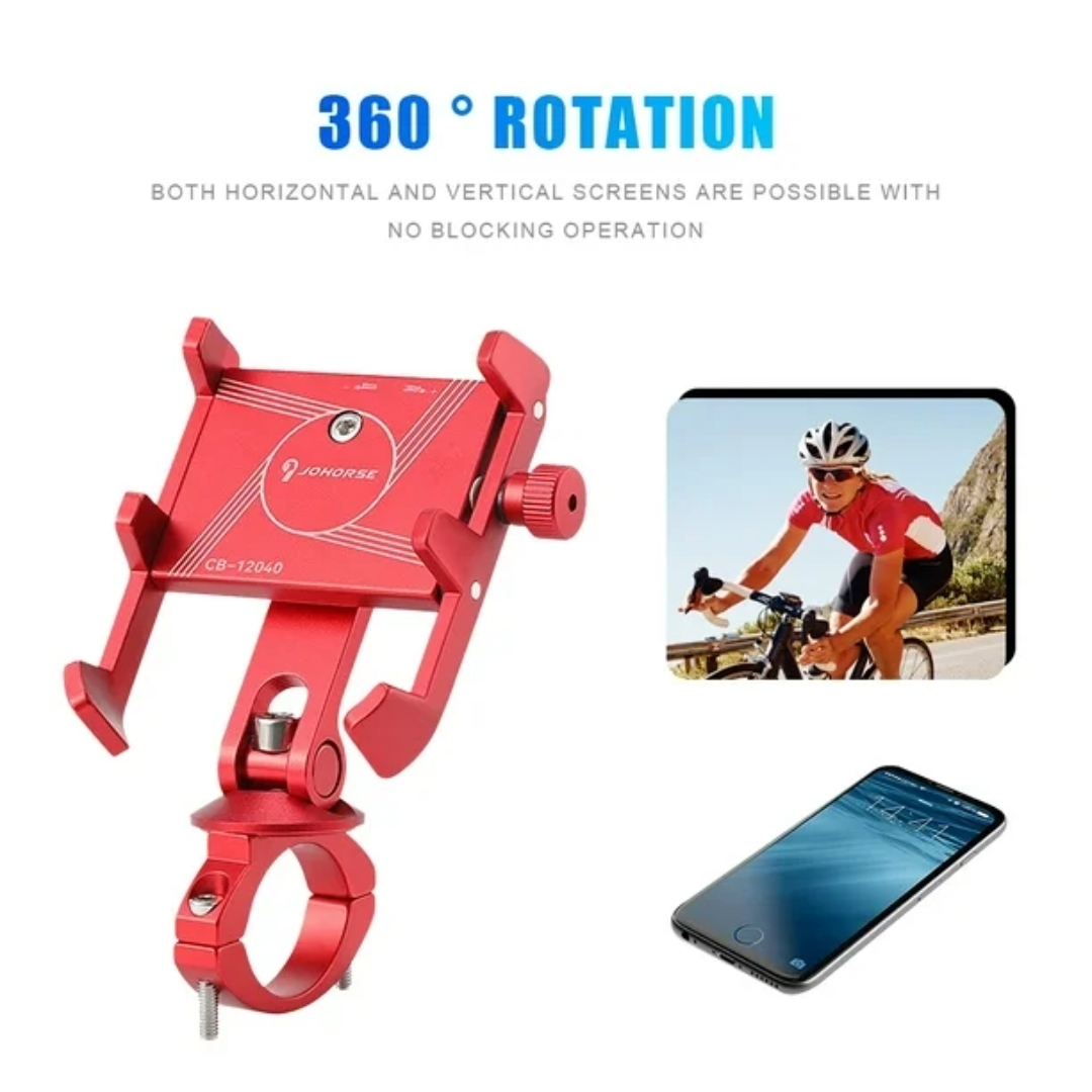 Bike Mobile Phone Holder Anti Sleep Rotating Mobile Phone Clamp (Red)
