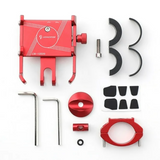 Bike Mobile Phone Holder Anti Sleep Rotating Mobile Phone Clamp (Red)