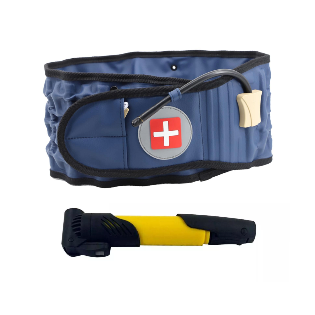Lumbar Inflatable Traction Belt for Lumbar Muscle Strain, Lumbar Disc Herniation (Blue)