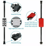 6Pcs Car Motorcycle RGB LED Neon Under Glow Light Strip Wireless Kit Remote