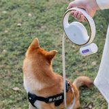 Retractable Dog Leash 3m Heavy Duty with LED Light & Waste Bag Holder USB-C Rechargeable White
