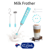 Cordless Electric Milk Frother (Blue)